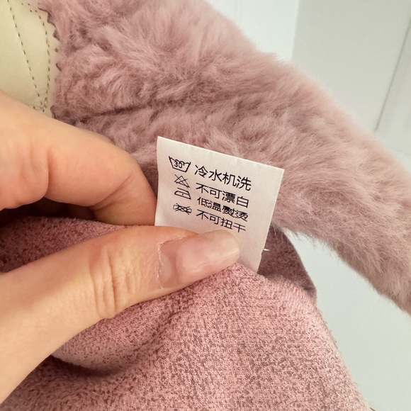 Pink Faux Fur Duffle Coat Teddy Jacket Size M Cute Soft Girl Korean Style - Picture 8 of 9